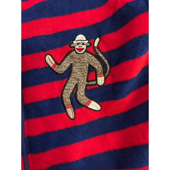 Nick & Nora Sock Monkey Footed Onesie – Red/Blue Stripes – XX-Large - Picture 5 of 7